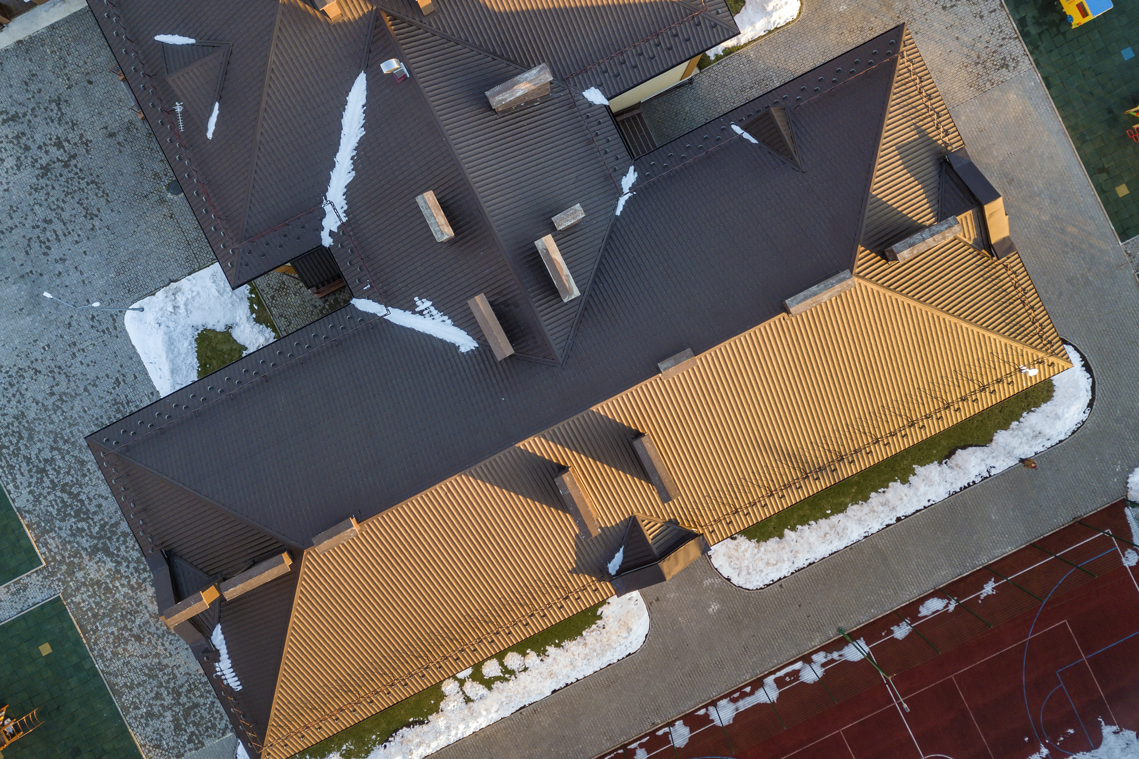 Aerial roof view